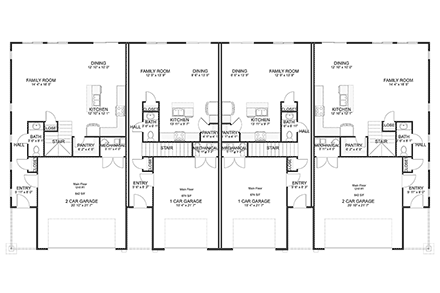 Multi-Family Plan 50555 First Level Plan