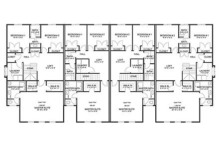 Multi-Family Plan 50555 Second Level Plan