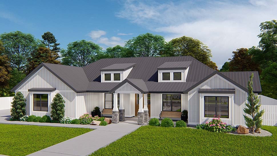 Country, Ranch, Traditional Plan with 2564 Sq. Ft., 3 Bedrooms, 3 Bathrooms, 2 Car Garage Picture 4