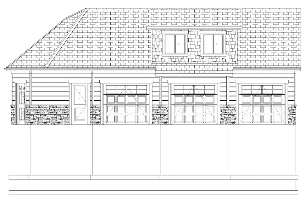 Craftsman, Traditional Plan with 1271 Sq. Ft., 1 Bedrooms, 1 Bathrooms, 3 Car Garage Picture 17