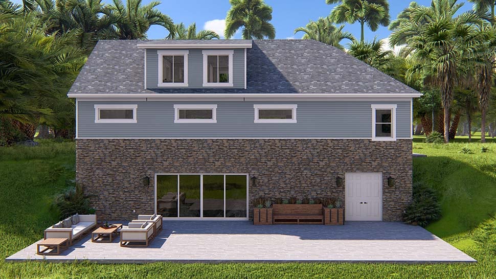 Craftsman, Traditional Plan with 1271 Sq. Ft., 1 Bedrooms, 1 Bathrooms, 3 Car Garage Picture 5