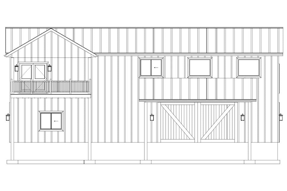 Barndominium, Country Plan with 1253 Sq. Ft., 2 Bedrooms, 3 Bathrooms, 6 Car Garage Picture 15