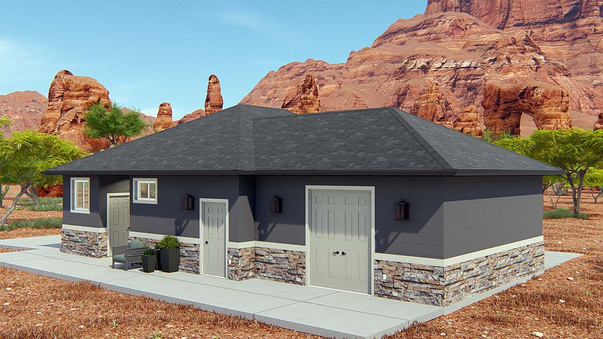 Contemporary, Traditional Plan, 1 Bathrooms, 2 Car Garage Picture 2
