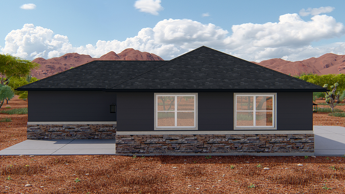 Contemporary Traditional Rear Elevation of Plan 50571