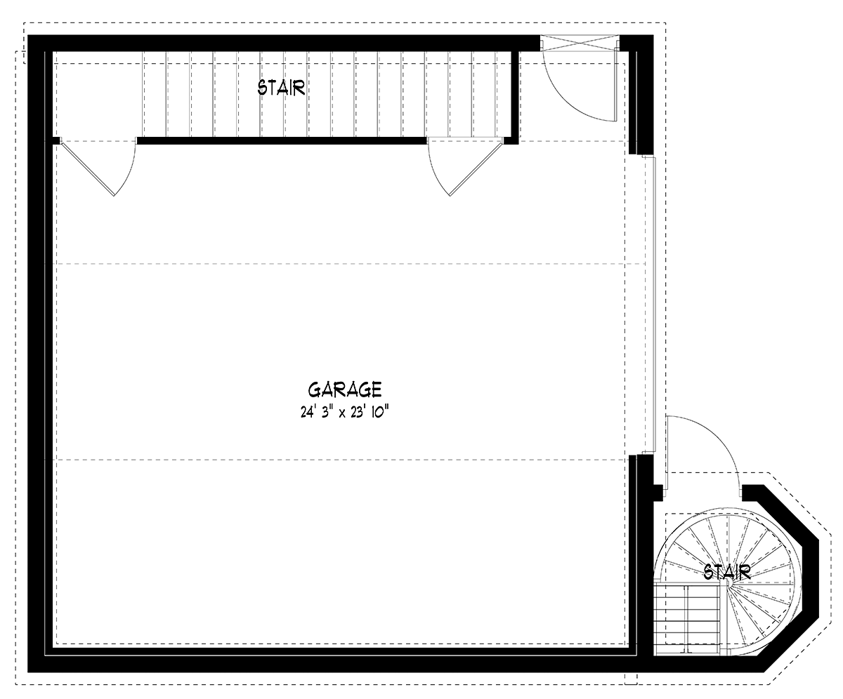 Contemporary Modern Lower Level of Plan 50576