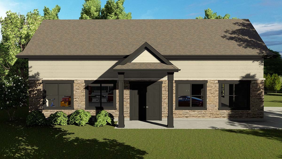 Country, Craftsman, Traditional Plan, 6 Car Garage Picture 3