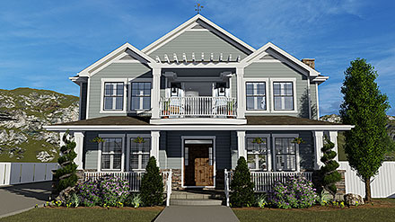 Cottage Farmhouse New American Style Traditional Elevation of Plan 50578