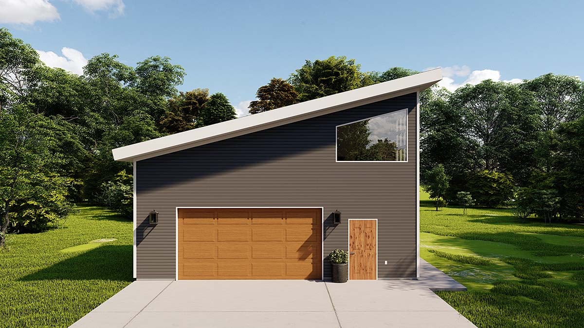 Contemporary, Modern Plan with 515 Sq. Ft., 2 Car Garage Elevation