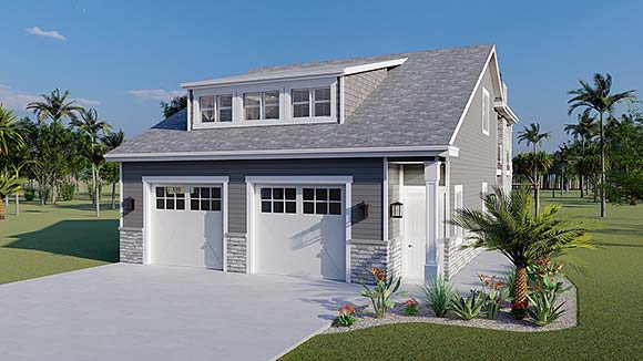 Garage-Living Plan 50585