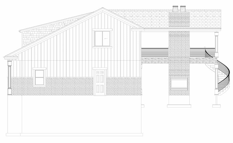 Cottage, Craftsman, Traditional Plan with 1305 Sq. Ft., 1 Bedrooms, 3 Bathrooms, 2 Car Garage Picture 32