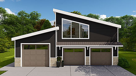 Contemporary Modern Elevation of Plan 50588