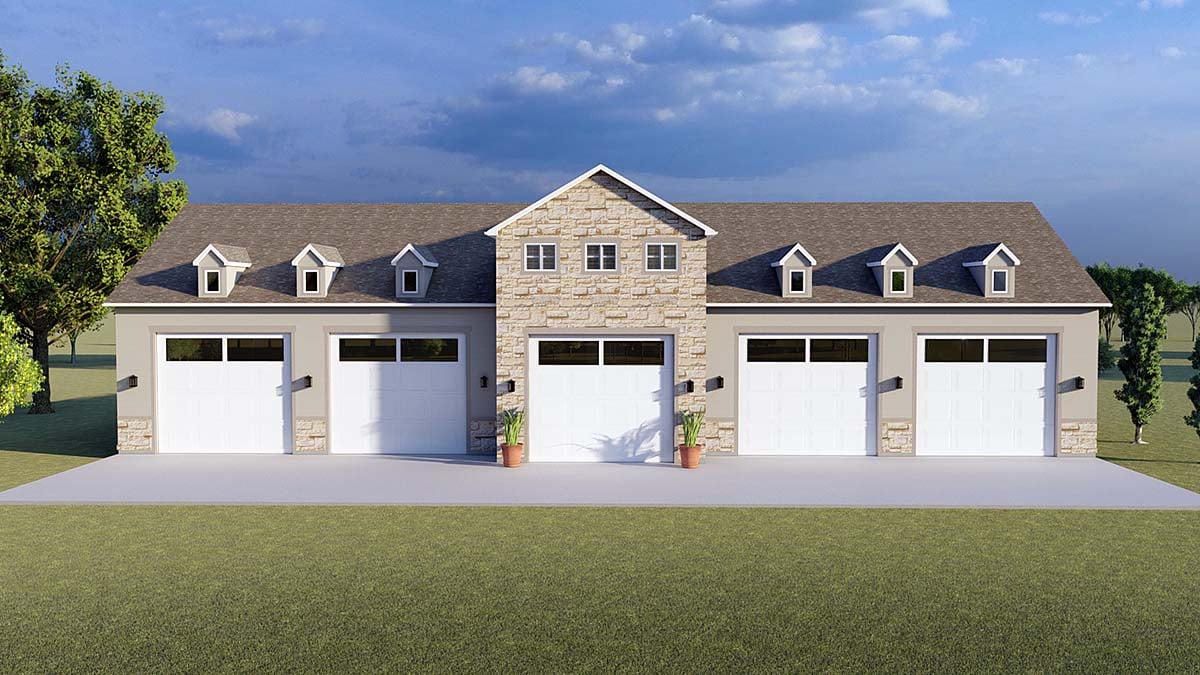 Country, Traditional Plan with 3709 Sq. Ft., 3 Bedrooms, 3 Bathrooms, 5 Car Garage Elevation