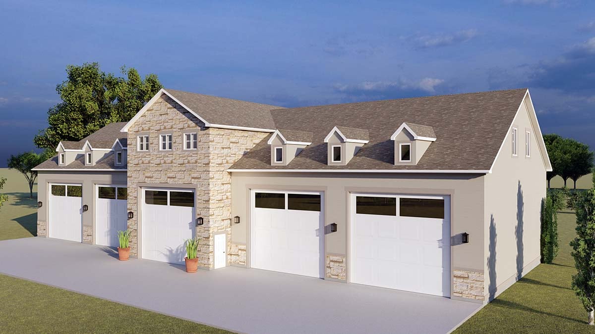 Country, Traditional Plan with 3709 Sq. Ft., 3 Bedrooms, 3 Bathrooms, 5 Car Garage Picture 2