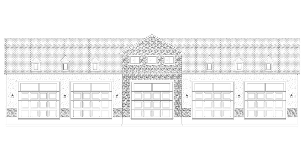 Country, Traditional Plan with 3709 Sq. Ft., 3 Bedrooms, 3 Bathrooms, 5 Car Garage Picture 27
