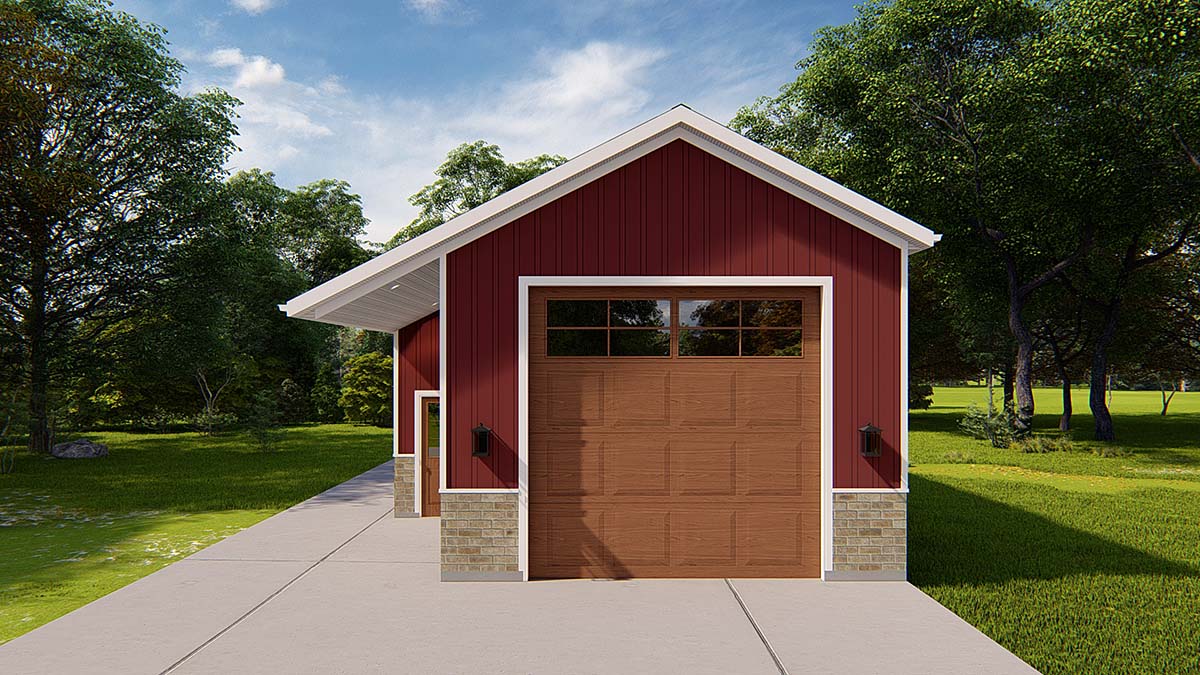 Country, Traditional Plan with 213 Sq. Ft., 1 Bathrooms, 1 Car Garage Elevation