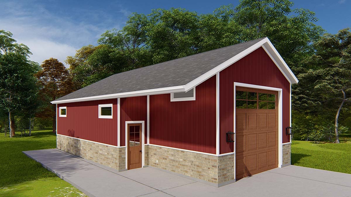 Country, Traditional Plan with 213 Sq. Ft., 1 Bathrooms, 1 Car Garage Picture 3