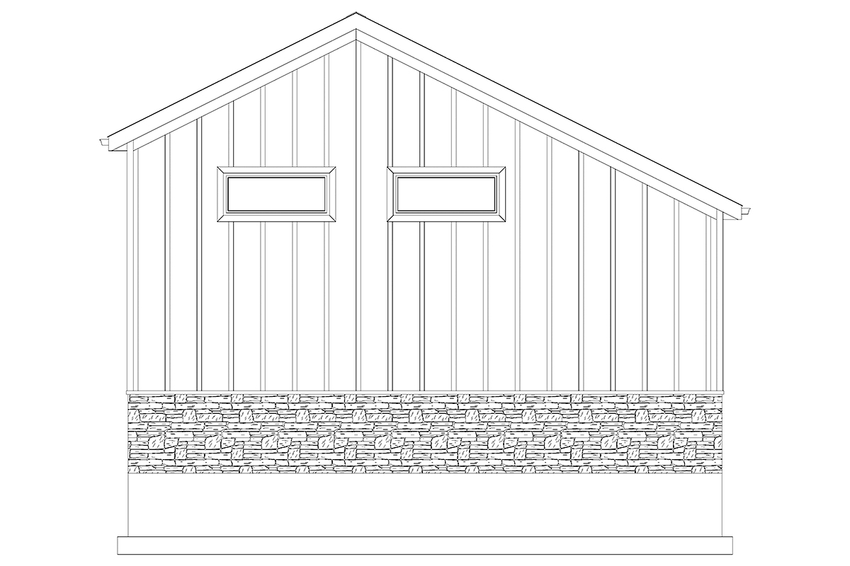 Country Traditional Rear Elevation of Plan 50597