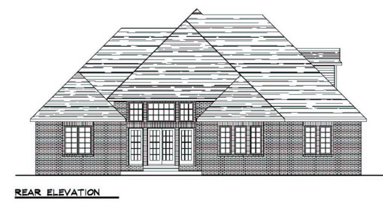 Colonial Cottage Country Craftsman European Ranch Traditional Rear Elevation of Plan 50600