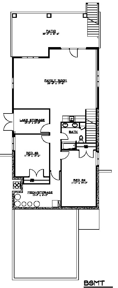 Colonial Cottage Country Craftsman Ranch Traditional Lower Level of Plan 50604