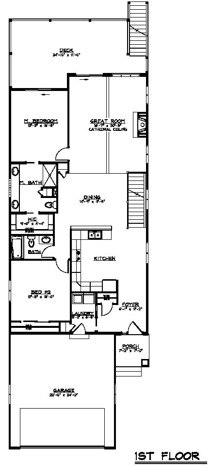 Colonial Cottage Country Craftsman Ranch Traditional Level One of Plan 50604