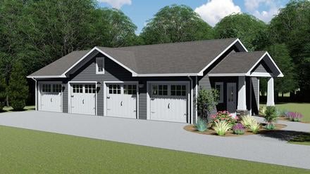 Garage Plan 50608 - 4 Car Garage Elevation