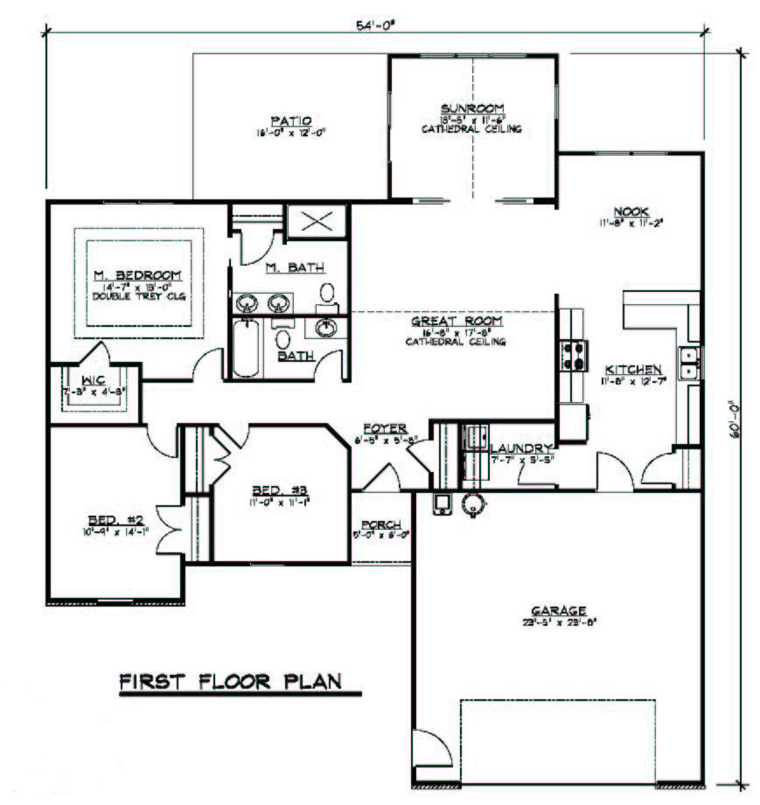 Colonial Cottage Country Craftsman Farmhouse Ranch Traditional Level One of Plan 50610