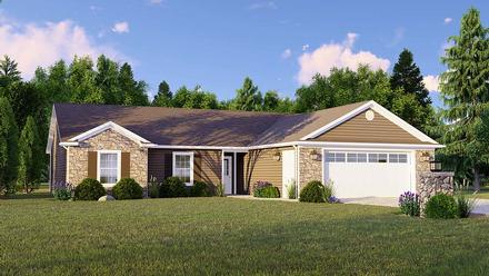 Colonial Cottage Country Craftsman Farmhouse Ranch Traditional Elevation of Plan 50610