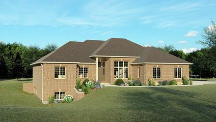 Colonial Cottage Country Craftsman European Ranch Southern Traditional Elevation of Plan 50614