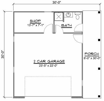 Garage Plan 50618 - 2 Car Garage First Level Plan