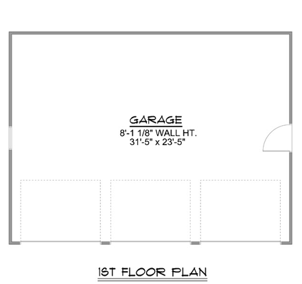 Garage Plan 50622 - 3 Car Garage First Level Plan
