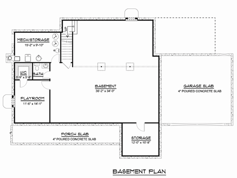 Colonial Cottage Country Craftsman Ranch Traditional Lower Level of Plan 50623