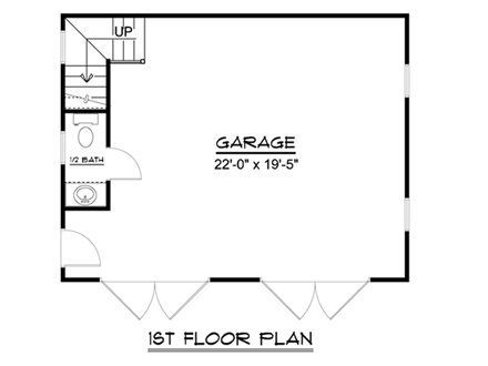 Garage Plan 50626 - 2 Car Garage First Level Plan