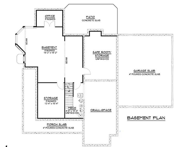 Country Craftsman Lower Level of Plan 50634