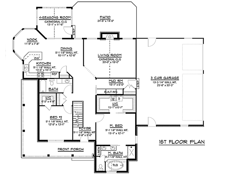 Country Craftsman Level One of Plan 50634