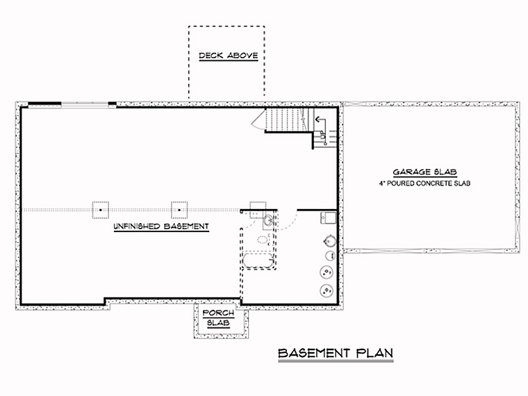 Ranch Traditional Lower Level of Plan 50636