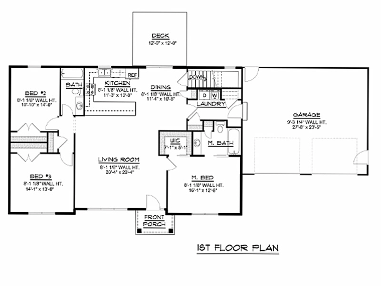 Ranch Traditional Level One of Plan 50636