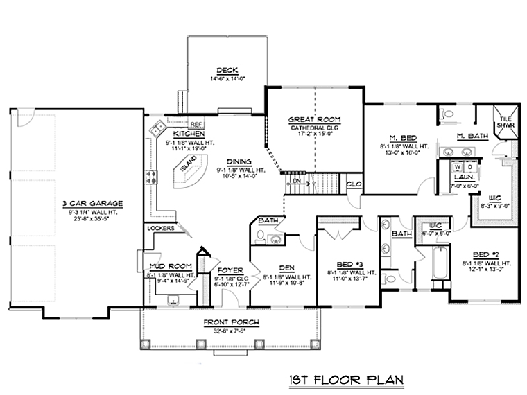 Country Craftsman Ranch Level One of Plan 50637