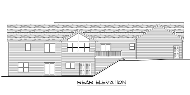 Country Craftsman Ranch Rear Elevation of Plan 50637