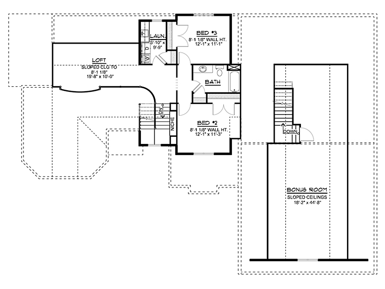 Contemporary Craftsman Level Two of Plan 50639