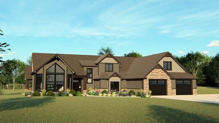 Contemporary Craftsman Elevation of Plan 50639