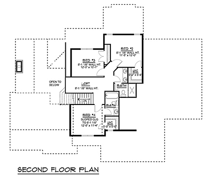 House Plan 50640 Second Level Plan