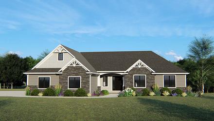 Craftsman Ranch Traditional Elevation of Plan 50641