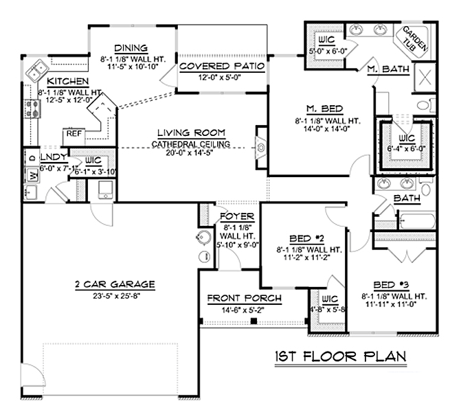 Ranch Traditional Level One of Plan 50643