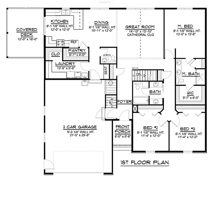 Ranch Traditional Level One of Plan 50646