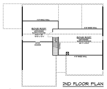 House Plan 50646 Second Level Plan