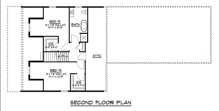 House Plan 50649 Second Level Plan