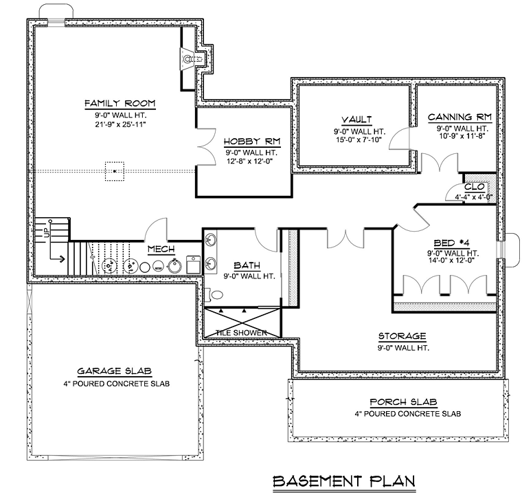 Country Craftsman Ranch Traditional Lower Level of Plan 50650