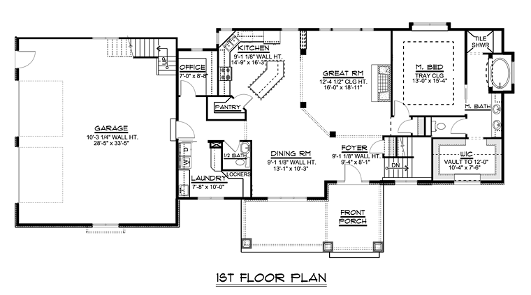 Country Craftsman Ranch Level One of Plan 50652