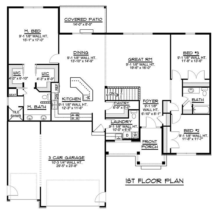 Country Ranch Traditional Level One of Plan 50655