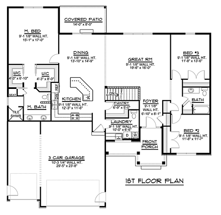 House Plan 50655 First Level Plan